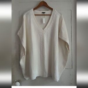 Talbots off white poncho sweater